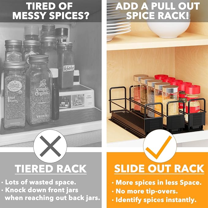 SpaceAid Pull Out Spice Rack Organizer - Image 4