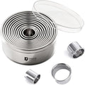 12 Pcs 304 Stainless Steel Biscuit Cutter Set, Round Cookie Cutters by Vinland