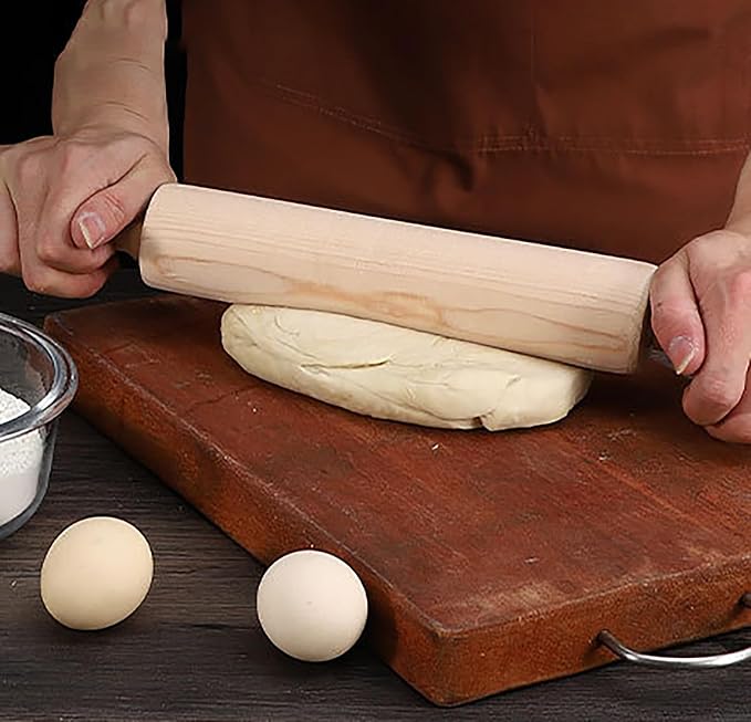 Rolling Pin, 13.8 Inch Wood for Kneading the Dough of Baking Bread - Image 6