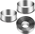 9 Pieces Stainless Steel Cookie Cutter Set Biscuit Plain Edge Round Cutters by KSPOWWIN
