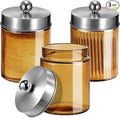 3 Pack Apothecary Jar Canisters Bathroom Vanity Organizer by Komashr