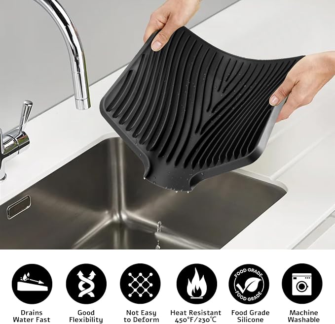 TIKNIK Silicone Dish Drying Mat, Stone Drying Mat - Image 5
