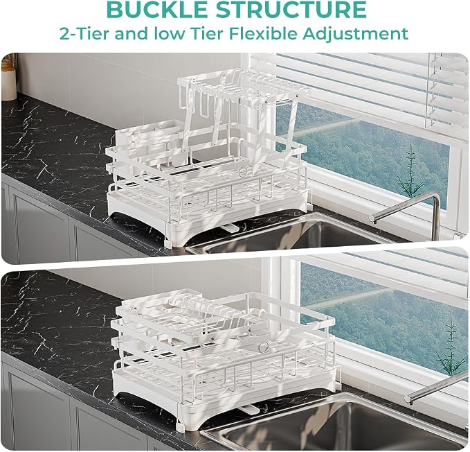 2 Tier Large Dish Drying Rack - Image 5