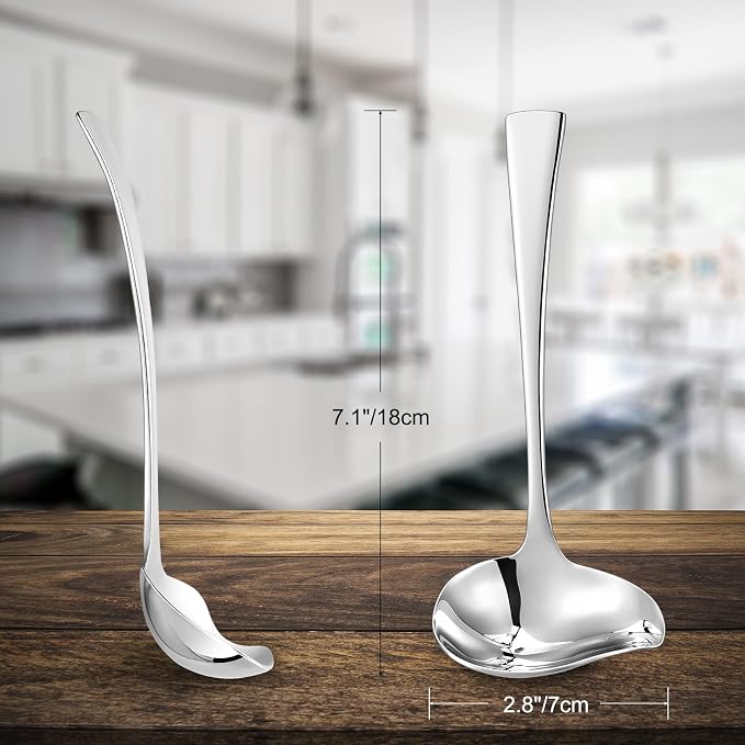KEAWELL Premium Austin 1-Piece Sauce Ladle and 1 Piece Gravy Ladle, 18/10 - Image 3