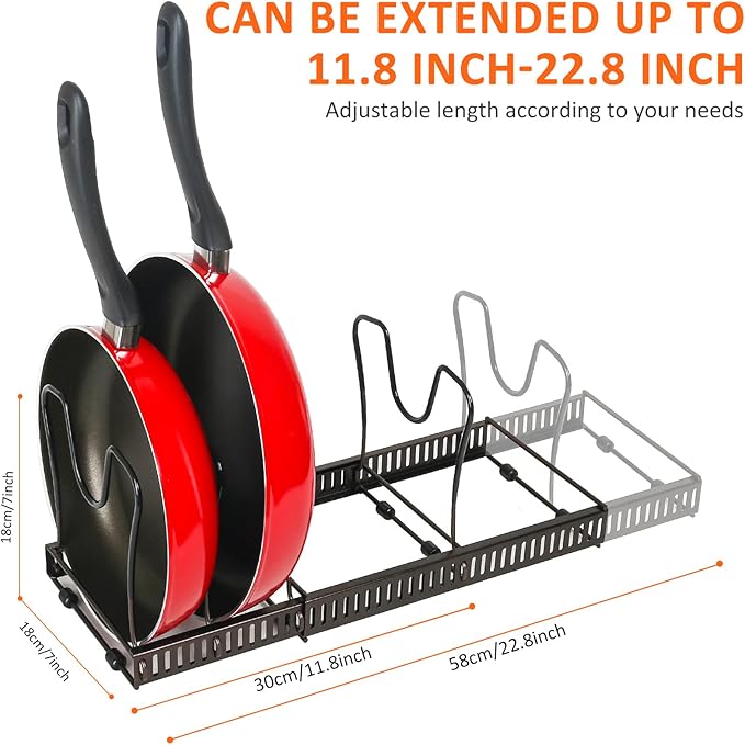 Pot Rack Organizer -Expandable Pot and Pan Organizer - Image 3