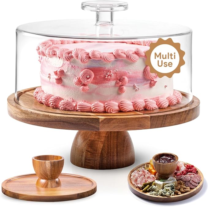 HOMESPHERE Acacia Wood Cake Stand by Homesphere