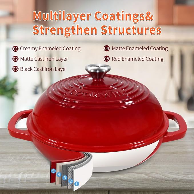 Enameled Cast Iron Bread Oven, 6 Quart Dutch Oven - Image 5