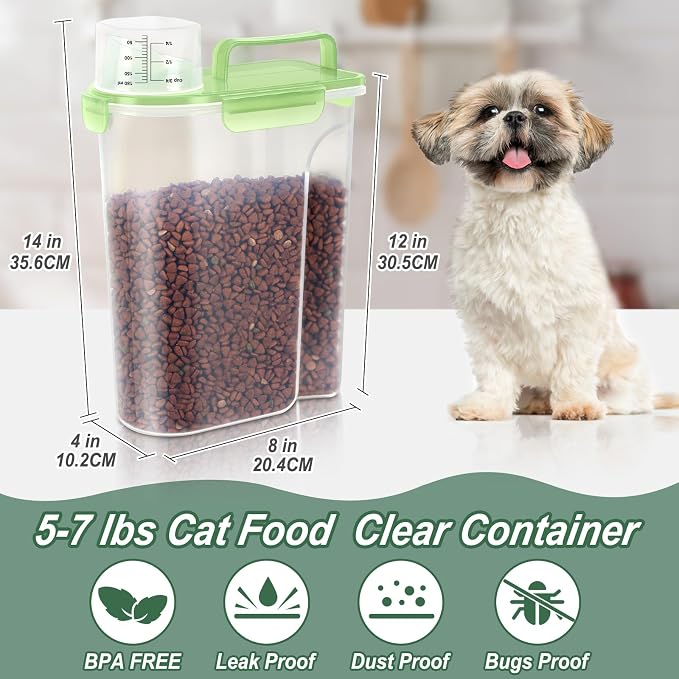 LEAWALK 5-7Lbs/6Qt Dog Cat Storage Container Portable - Image 2