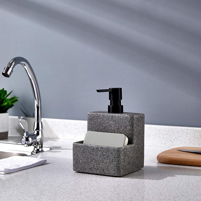 zccz Soap Dispenser with Sponge Holder, Liquid Hand and Dish Soap Dispenser - Image 3
