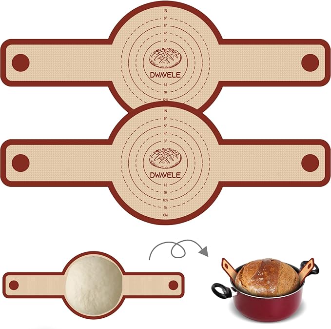 Silicone Bread Sling for Dutch Oven, Non-Stick & Easy to Clean Bread Baking Mat by Dwavele