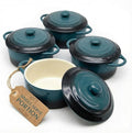 Kook Ceramic Mini Cocotte Set, Small Casserole Dishes by Kook
