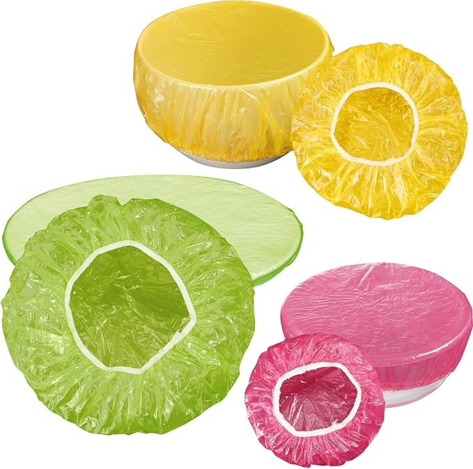 Boao 120 Pieces Reusable Elastic Food Bowl Storage Covers 3 Size Colorful Bowl - Image 3