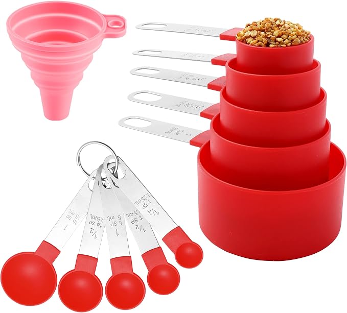 Measuring Cups and Spoons Set of Huygens Kitchen Gadgets 10 Pieces, Stackable by Unknown