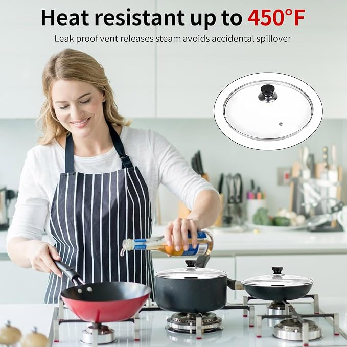 10 Inch Pan Lid, 10 Inch Frying Pan Lids, Tempered Glass Cast Iron Lid - Image 6