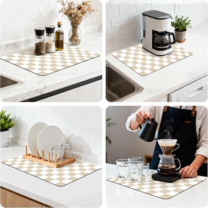 16" x 24" Checkered Dish Drying Mat - Image 8