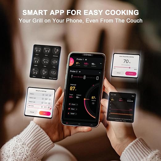 Wireless Meat Thermometer with Smart Timer & APP Alerts, 800ft Bluetooth Grill - Image 7