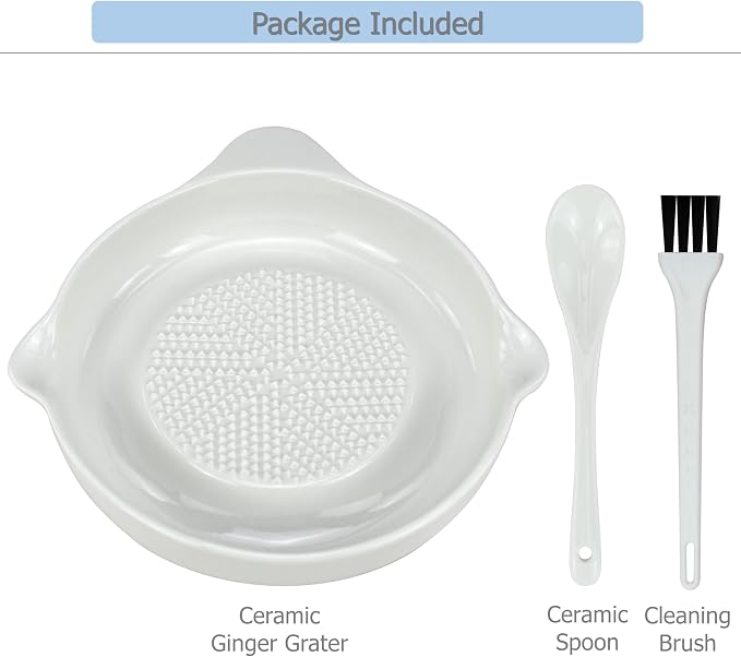 EIKS Ceramic Ginger Grater for Grinding Wasabi Fruits Vegetables Ginger Garlic - Image 2