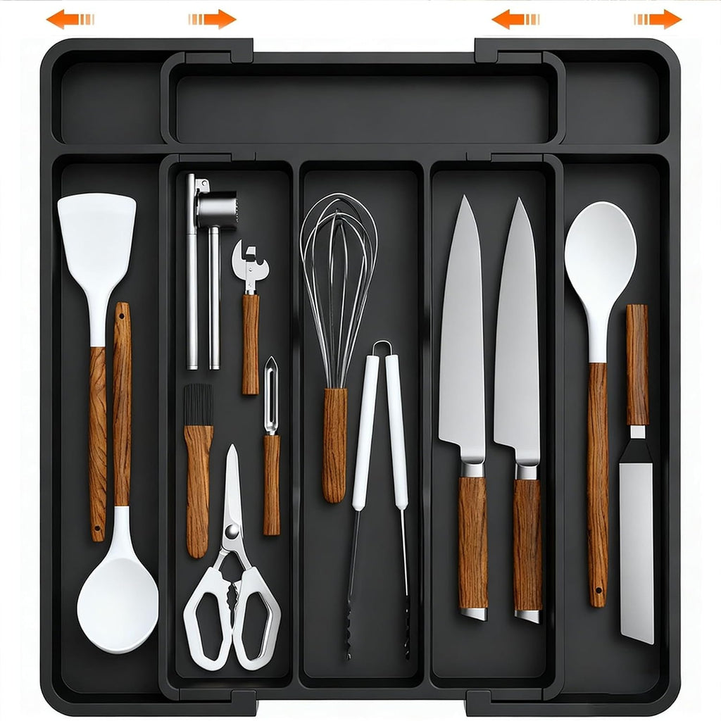 Expandable Silverware Drawer Organizer - BPA Free Flatware and Cutlery