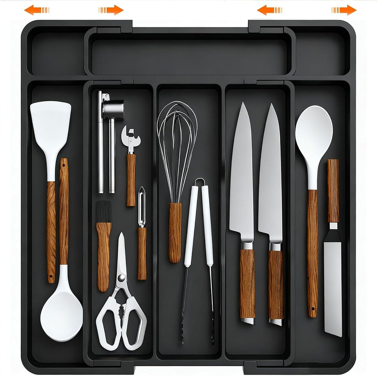 Expandable Silverware Drawer Organizer - BPA Free Flatware and Cutlery