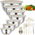 CHAREADA Mixing Bowls with Airtight Lids, Size 4.5, 0.7 qt, Fit by CHAREADA