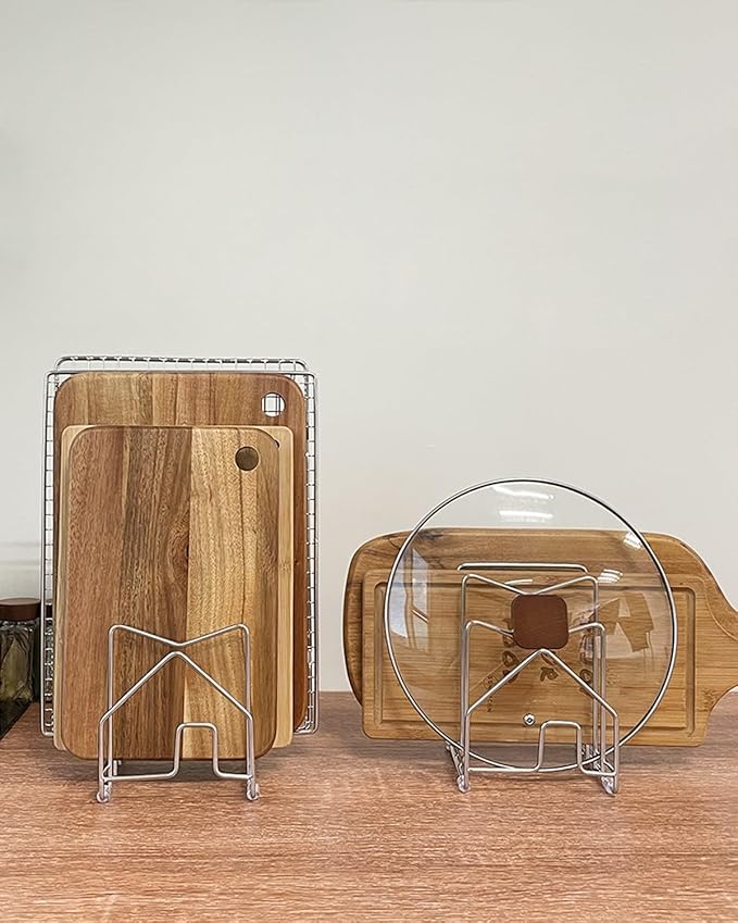 Pot Lid Organizer Cutting Board Holder Inside Cabinet 304 Stainless Steel Pots - Image 5