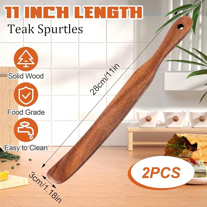 2 Pack Spurtle for Sourdough Starter, Sourdough Spatula Dough Whisk Mixing - Image 2
