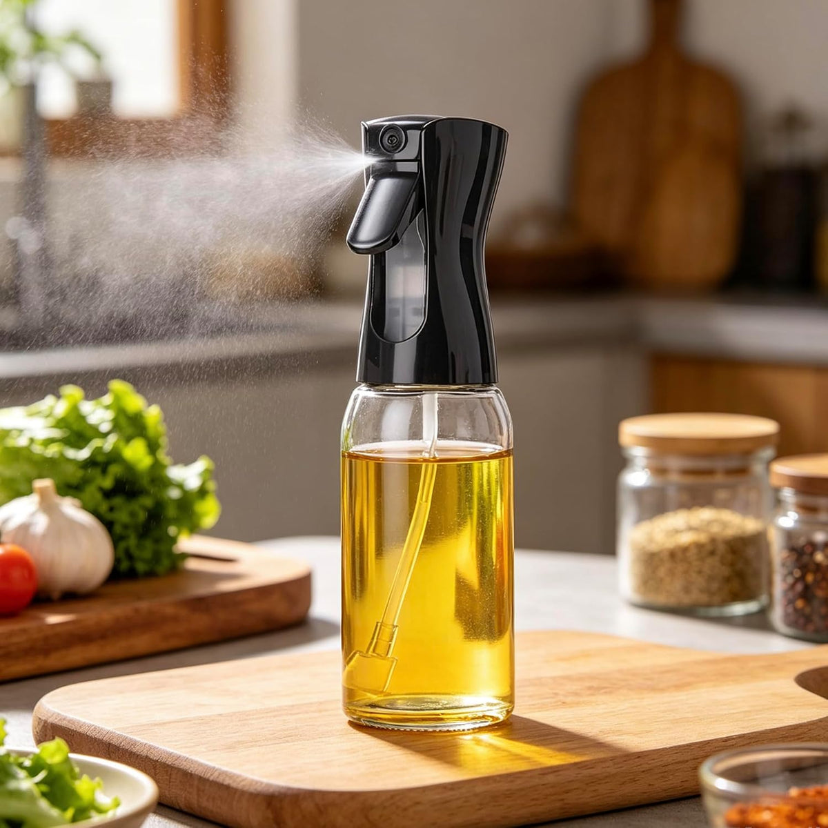 Glass Olive Oil Sprayer for Cooking, High Pressure Oil Mister Bottle