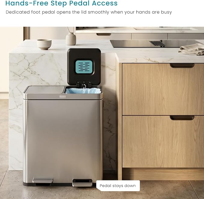 Home Zone Living 16 Gallon Kitchen Trash Can - Image 6