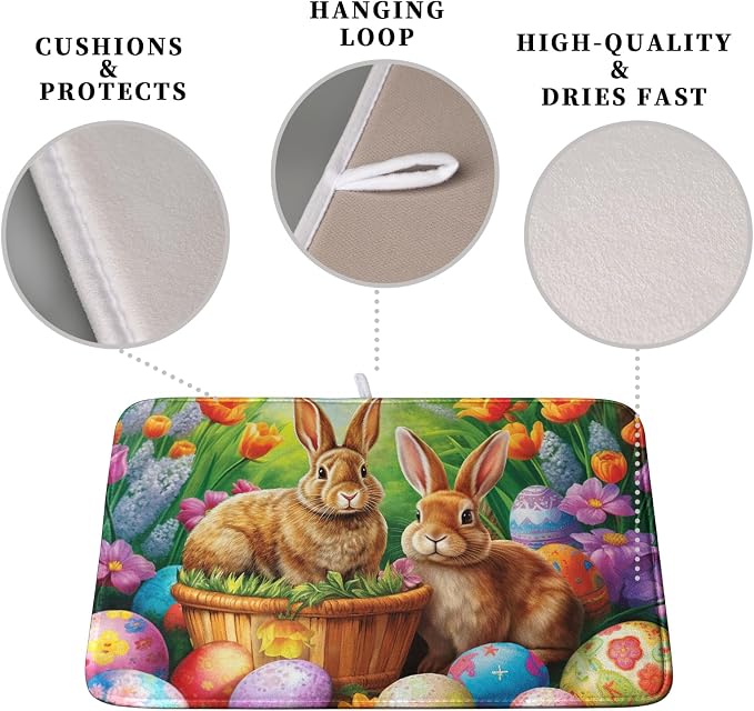 Easter Bunny Eggs Dish Drying Mat - Image 3