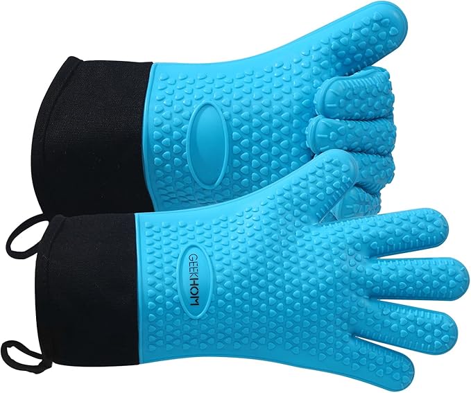 GEEKHOM BBQ Gloves Heat Resistant Oven Mitts by GEEKHOM