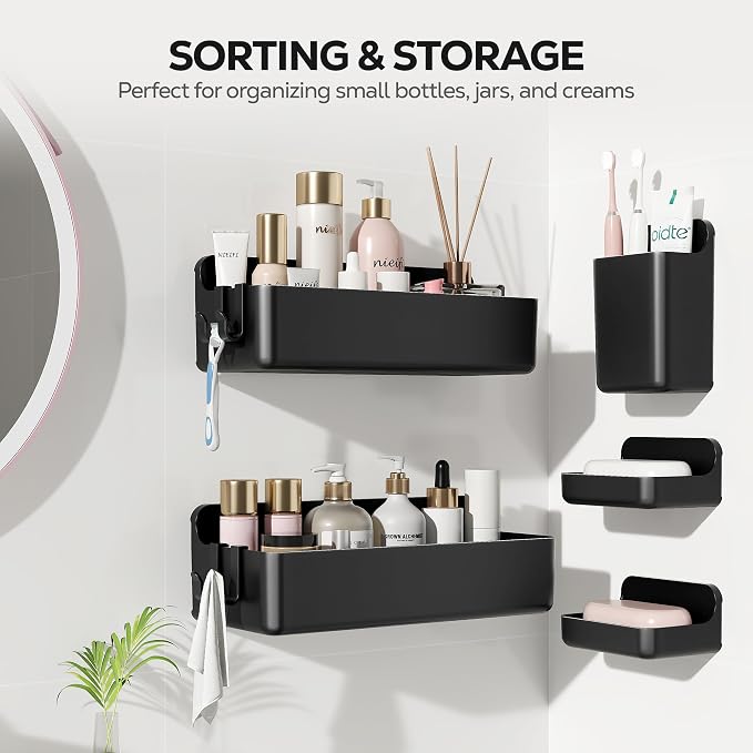 Nieifi Adhesive Wall Shelf, Shower Shelves 5 Pack - Image 3
