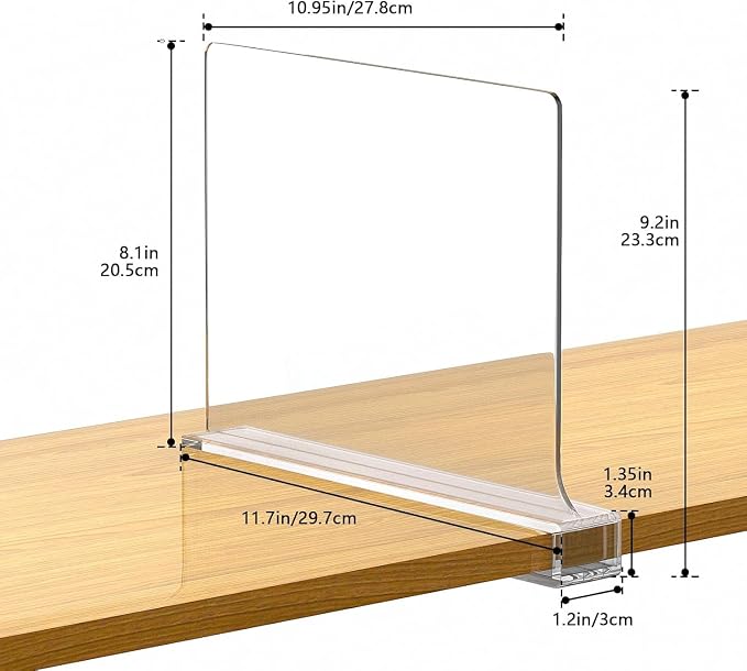 8 PCS Shelf Dividers for Closet Organization Acrylic Clear Closet Shelf Divider - Image 2