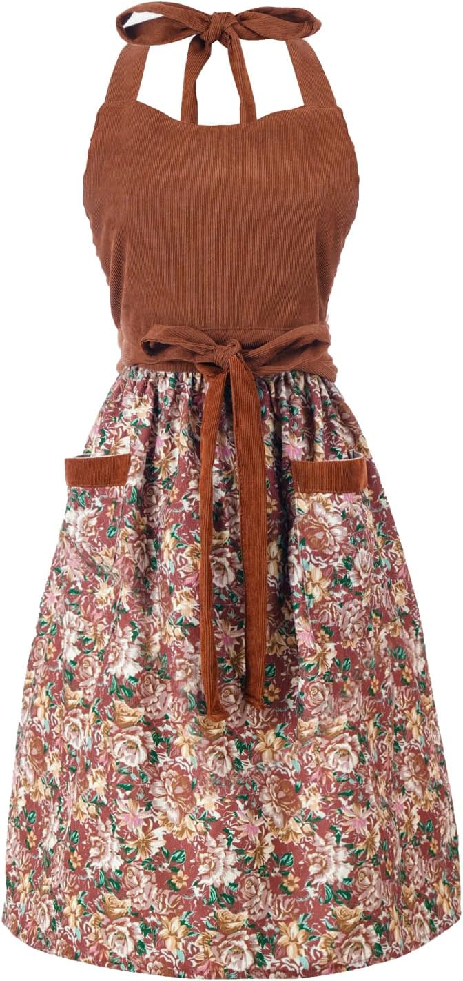Cute Floral Aprons for Women by HYVOROS