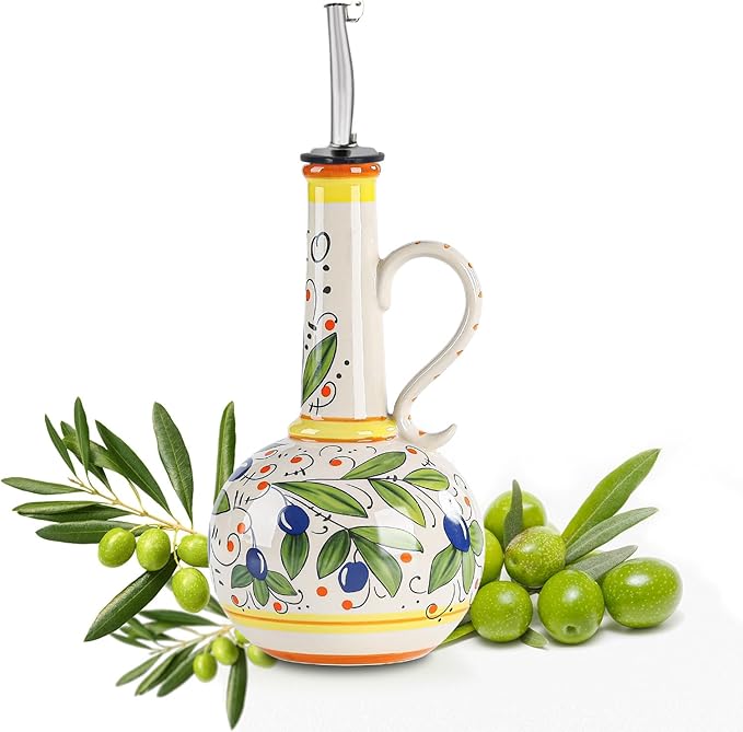 18 oz Ceramic Olive Oil Dispenser Bottle by Gnlnkn