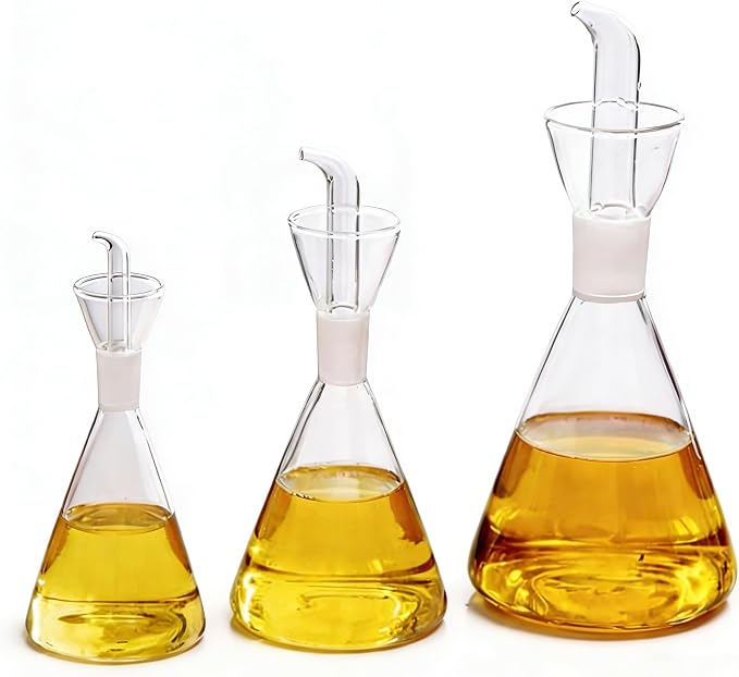 ELETON Conical Borosilicate Glass Olive Oil Dispenser – Non Drip Oil Bottle - Image 9
