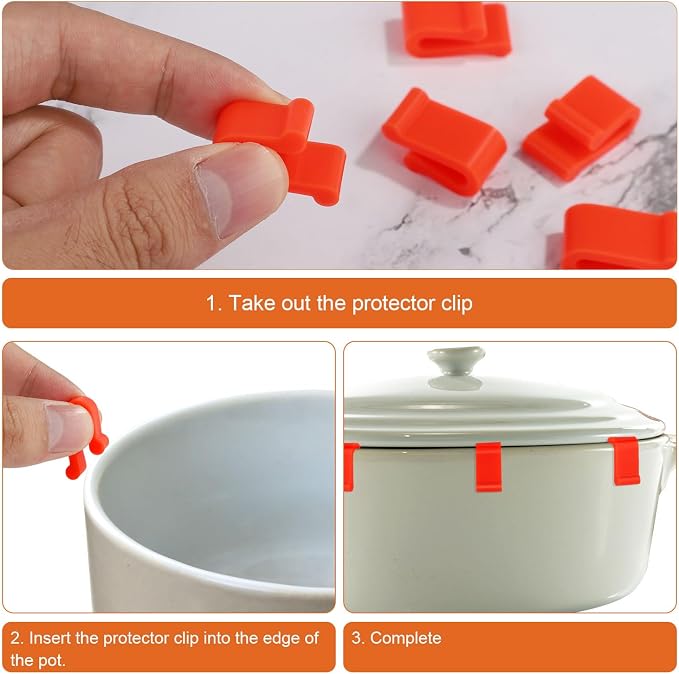 12pcs Dutch Oven Lid Protector Clips, Silicone Cookware Pan Protector Clips Pot - Image 5