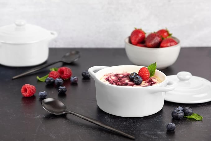 Kook Ceramic Mini Cocotte Set, Small Casserole Dishes - Image 6