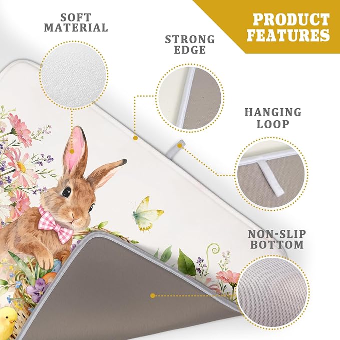 Easter Rabbit Eggs Dish Drying Mat - Image 4