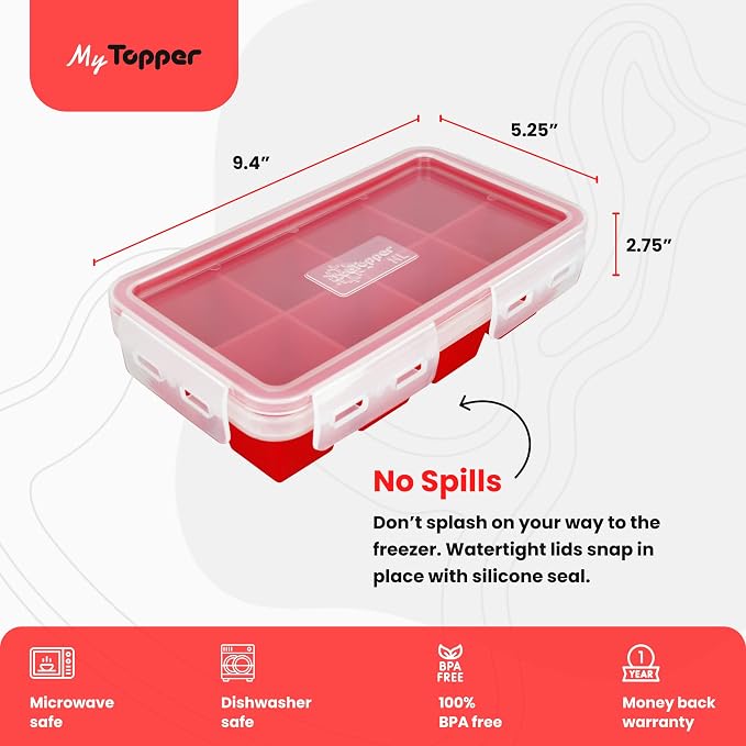 IceTopper Ice Cube Tray with 2 Attached Lids - Image 6