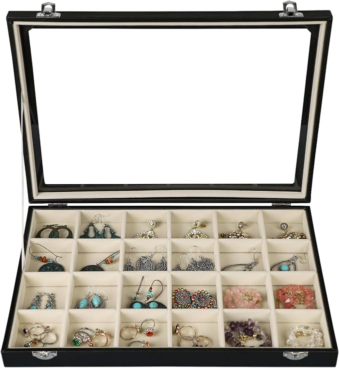 Stratalife Jewelry Tray 24 Grid Earring Organizer by Stratalife