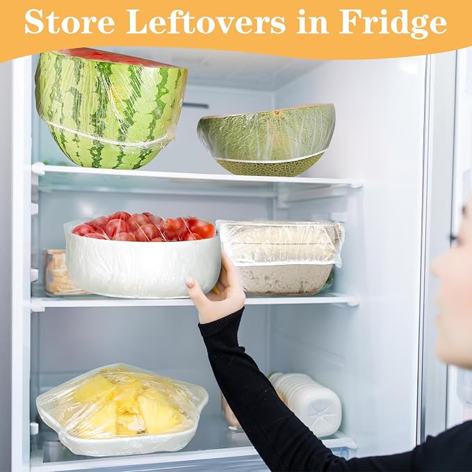 200 Pcs Bowl Covers for Bread Proofing, Plastic Shower Caps for Sourdough Bread - Image 3