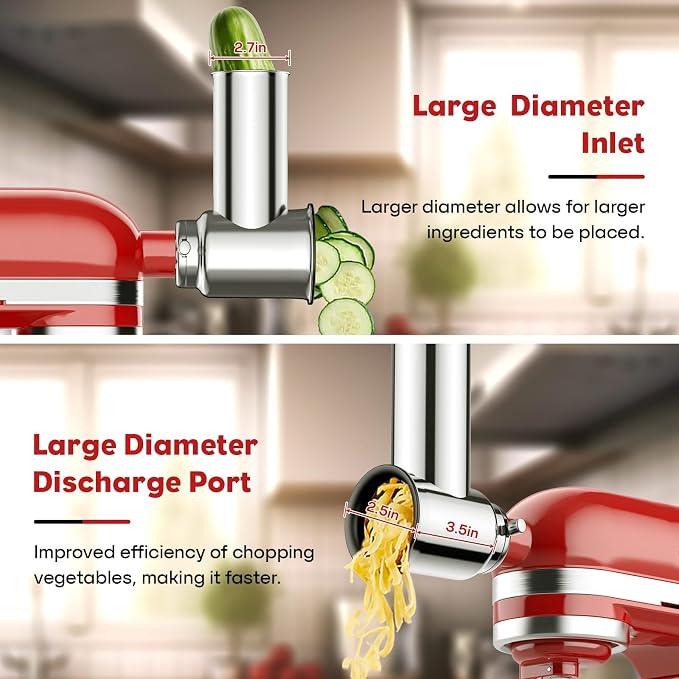 Stainless Steel Slicer Shredder Attachment - Image 2