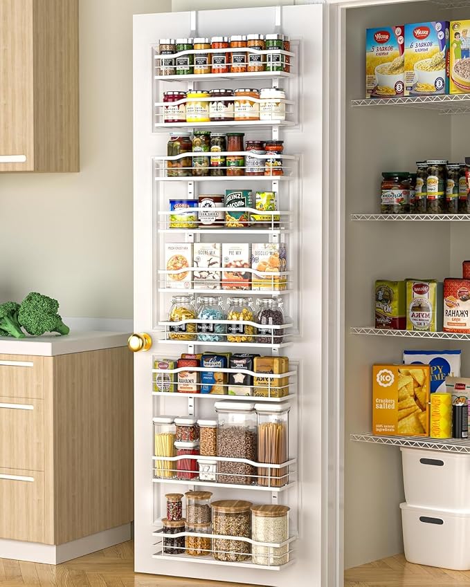 Moforoco White Narrow 9-Tier Over The Door Pantry Organizer, Pantry by MOFOROCO