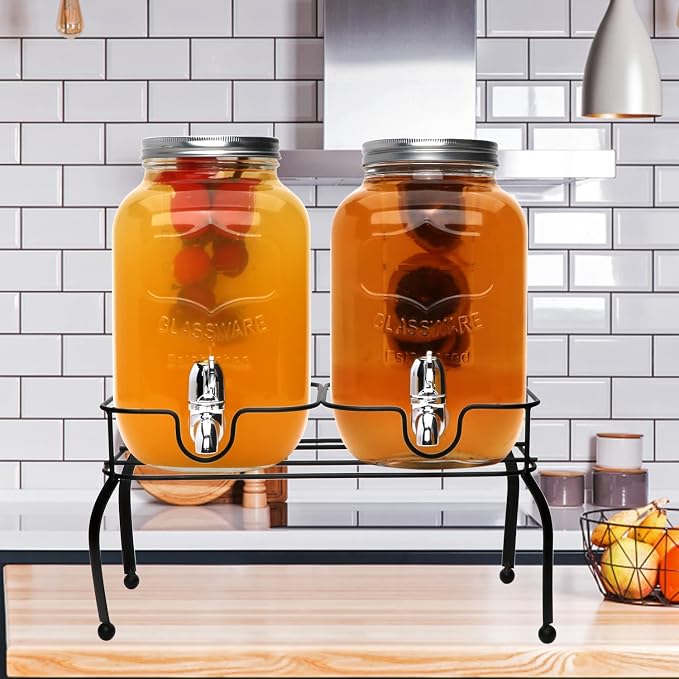 1-Gallon Glass Beverage Dispenser, Accguan Drink Dispenser - Image 7