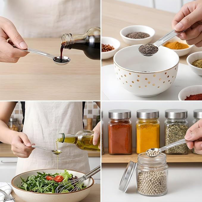 4Pcs Stainless Steel Measuring Spoons Set, Metal Measuring Spoons Set, Table - Image 5