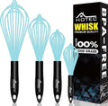 HOTEC 4 Pieces Silicone Whisks Set, Wire Balloon Whisks Egg Beater, Non-slip by Hotec