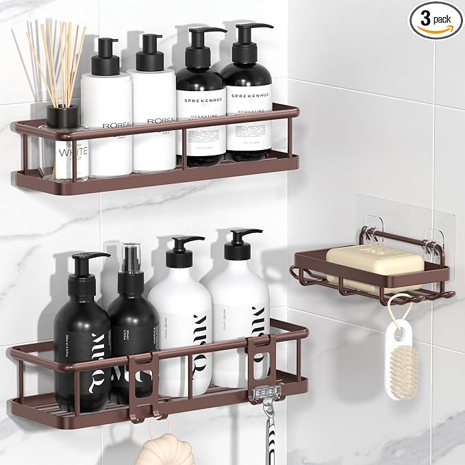 YASONIC Shower Caddy 3 Pack Rustproof Shower Organizer, Large Capacity Shower by YASONIC