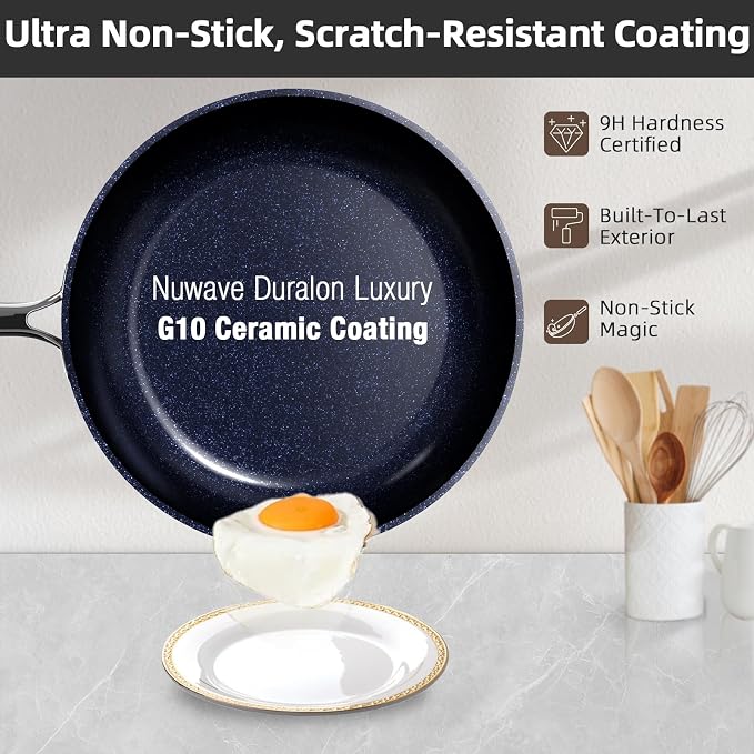 Nuwave Lux 13pc Forged Lightweight Cookware Set PFAS Free, Healthy G10 Duralon - Image 2