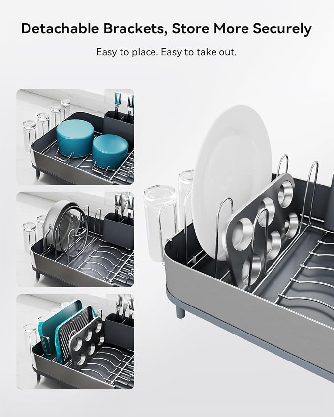 SUNLY Expandable Dish Drying Rack, Versatile Brackets - Image 3