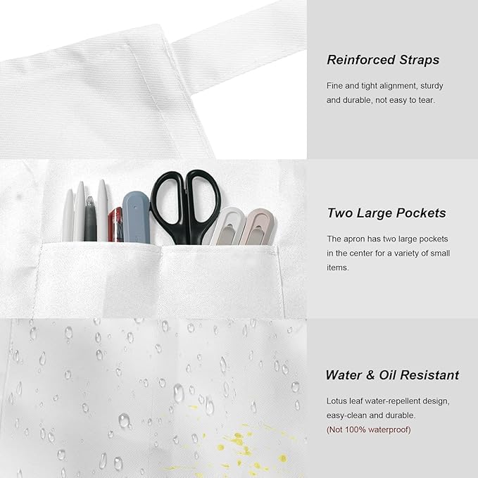 15 Pcs Adult Aprons Bulk with Pockets Adjustable Bib Chef Apron - Image 3